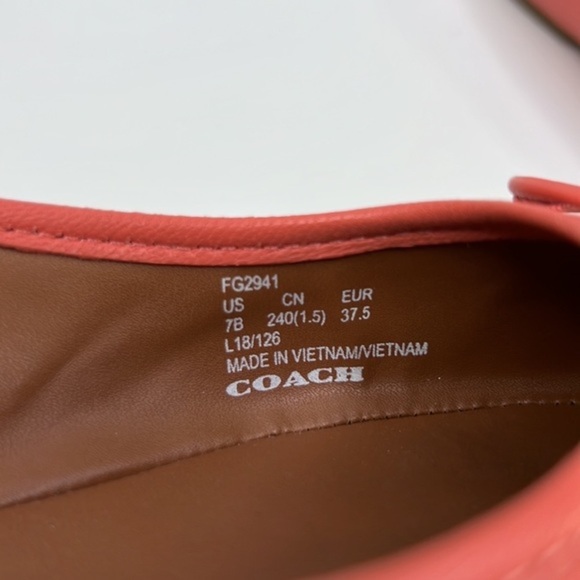 COACH Benni Woman’s Coral Ballet Flat with Tassel  Sz 7 - Picture 10 of 11
